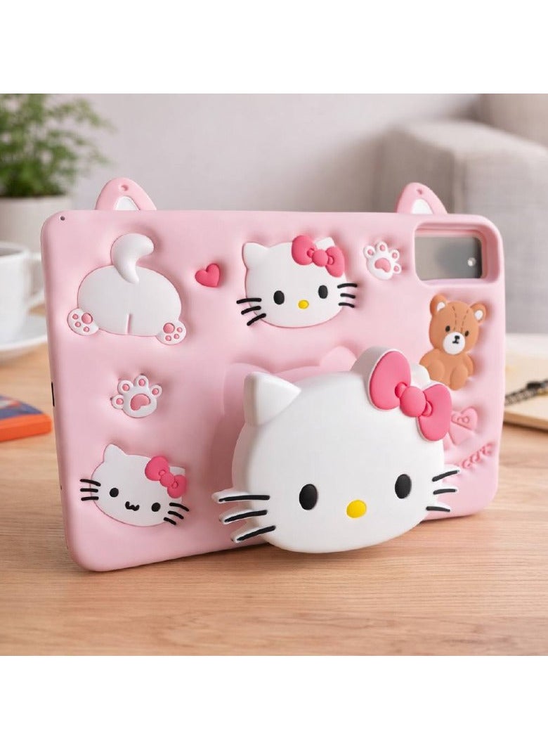 Cartoon 3D Silicon Handle Stand Cover For Xiaomi Redmi SE 11, Kids Shockproof Case With Handle & Stand, Funda Case (With Rope) (Cute) - Image 1